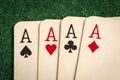 Old Vintage Deck Cards. Four of a Kind Royalty Free Stock Photo