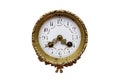 Old vintage decorated gold analog clock face Royalty Free Stock Photo