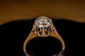 Old vintage diamond ring detail close up Royalty Free Stock Photo