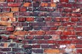 Old vintage dirty red and brown brick material texture retro wall background. Royalty Free Stock Photo