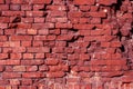 Old vintage dirty red and brown brick material texture retro wall background. Royalty Free Stock Photo