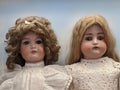 Old vintage dolls with porcelan faces Royalty Free Stock Photo