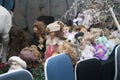 Old vintage dolls on sale at the flea market at Bricklane