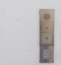 Old vintage door bell with intercom Royalty Free Stock Photo