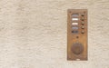 Old vintage door bell with intercom Royalty Free Stock Photo