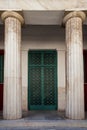 Old vintage door building with Greek columns