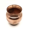 an old, vintage, empty copper pot vessel Royalty Free Stock Photo