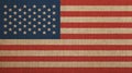 Old vintage faded American US flag over canvas Royalty Free Stock Photo