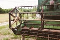 Old vintage farming agricultural harvester