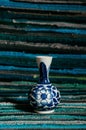 Old Vintage Flower Vase Blue Painted China Ware, Chinese Porcela