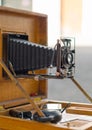 Old vintage folding camera. Royalty Free Stock Photo