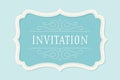Old vintage frame with text Invitation Royalty Free Stock Photo