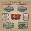 Old vintage frames elements labels Congratulation Royalty Free Stock Photo