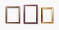 Old vintage frames , wood picture frame isolate on white background Royalty Free Stock Photo