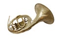 Old vintage French horn Royalty Free Stock Photo