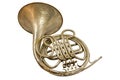 Old vintage French horn Royalty Free Stock Photo