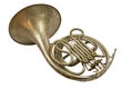 Old vintage French horn Royalty Free Stock Photo