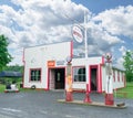 1920 1930 era garage gas station. Royalty Free Stock Photo