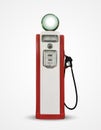 Old vintage gasoline petrol pump isolated