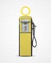 Old vintage gasoline petrol pump isolated