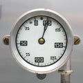 Old Vintage German Airplane Fuel gage, scale with an arrow, , 0-195 liters Royalty Free Stock Photo