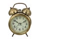 Old vintage gold alarm clock Royalty Free Stock Photo