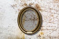 Old vintage gold ornate frame for picture on wall Royalty Free Stock Photo