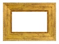 Old vintage golden frame on a white background Royalty Free Stock Photo