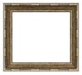 Old vintage golden frame on a white background Royalty Free Stock Photo