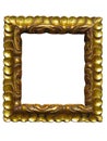 Old vintage golden picture frame isolated on white Royalty Free Stock Photo
