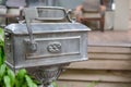 Old vintage gray mailbox letterbox postbox Royalty Free Stock Photo