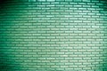 Old vintage green brick wall, abstract pattern background. Royalty Free Stock Photo