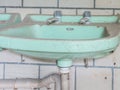 Old vintage green sink image