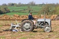 Old grey massey fergusen tractor at ploughing match