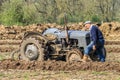 Old grey massey fergusen tractor at ploughing match