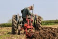 Old grey massey fergusen tractor at ploughing match