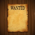 Old vintage grunge western poster with the inscription is wanted Royalty Free Stock Photo