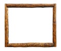 Old vintage grunge wooden log border frame