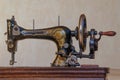 Old vintage hand sewing machine Royalty Free Stock Photo