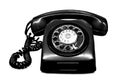 Old vintage home landline telephone isolated white Royalty Free Stock Photo