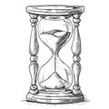 Old vintage hourglass hand drawn sketch in doodle style Royalty Free Stock Photo