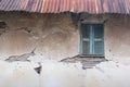 Old vintage house, background texture of a cracked and eroded wa Royalty Free Stock Photo