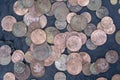 Old, vintage indian coins background in Indian market on the street in Rishikesh, India