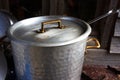 Old vintage iron metal cooking pot