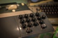 The old and vintage keyboard of a control panel Royalty Free Stock Photo