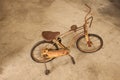 Old vintage kid bicycle. Royalty Free Stock Photo