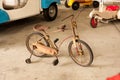 Old vintage kid bicycle. Royalty Free Stock Photo
