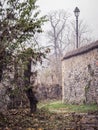 Old vintage landscape in the medieval citadel of Sighisoara Royalty Free Stock Photo