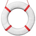 Old vintage lifebuoy isolated on a white background Royalty Free Stock Photo