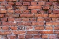 Old vintage light red and brown brick material texture retro wall background. Royalty Free Stock Photo